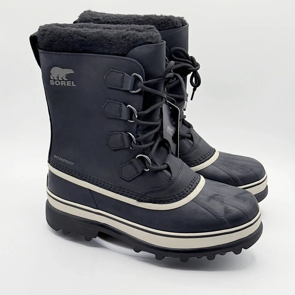 Sorel Caribou Boots / Size 9 Mens / Black Dark Stone Waterproof